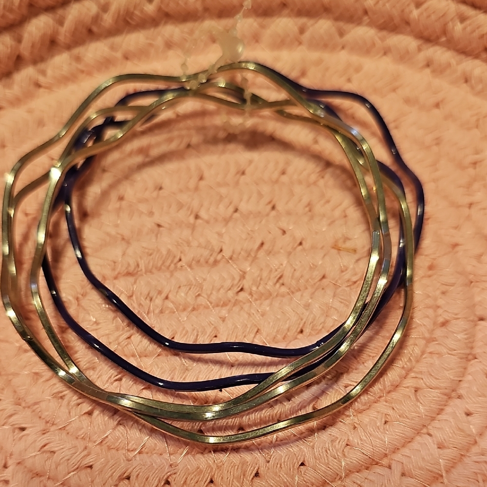 Gold and Blue Bangle Set